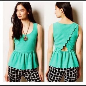 Anthropologie Postmark peplum sleeveless blouse S
